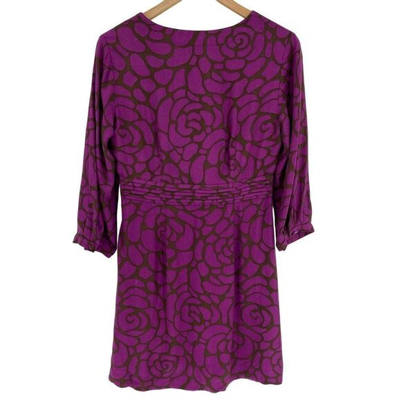 Boden Canterbury Tunic Dress Mini Faux Wrap V-Neck Purple Women US 8 Regular - Picture 6 of 15